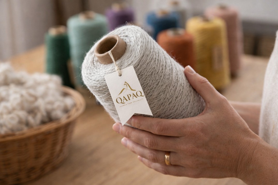Hands holding yarn
